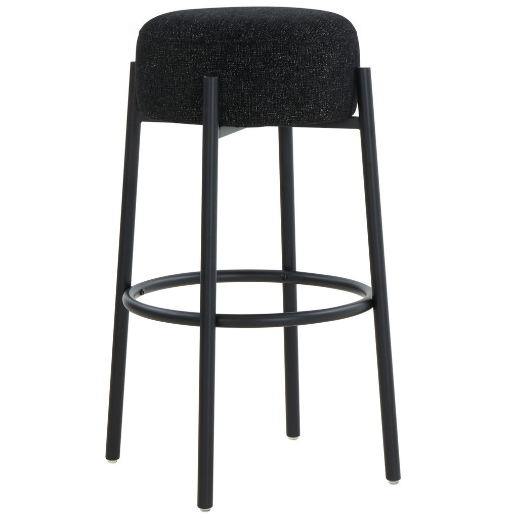Paisleigh Metal Leg Barstool - Black / Black - Image 3