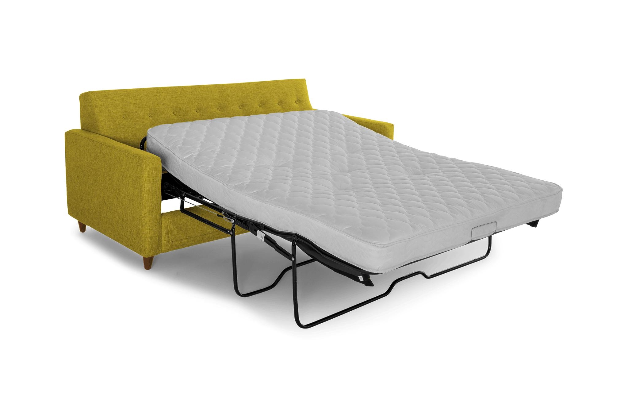 Yellow Korver Mid Century Modern Sleeper Sofa - Bloke Goldenrod - Mocha - Image 1