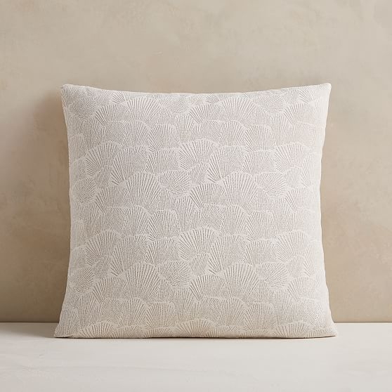 Deco Shells Pillow Cover, 20"x20", White - Image 0