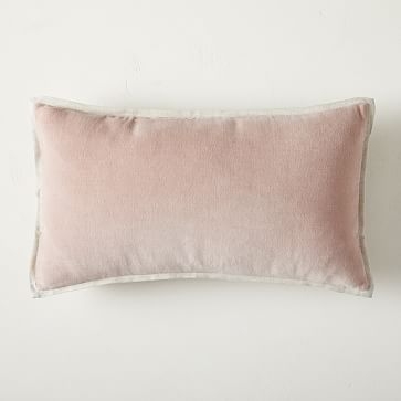 Classic Cotton Velvet Pillow Cover, 12"x21", Adobe Rose - Image 0