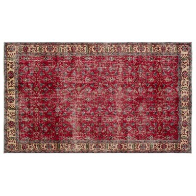 One-of-a-Kind Hand-Knotted 1960s Turkish Red 5'4" x 9' Area Rug - Image 0