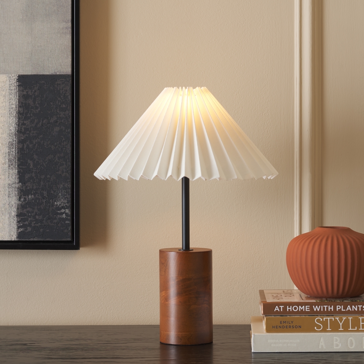 Dani 15.75" Table Lamp - Walnut / Black - Safavieh - Image 3