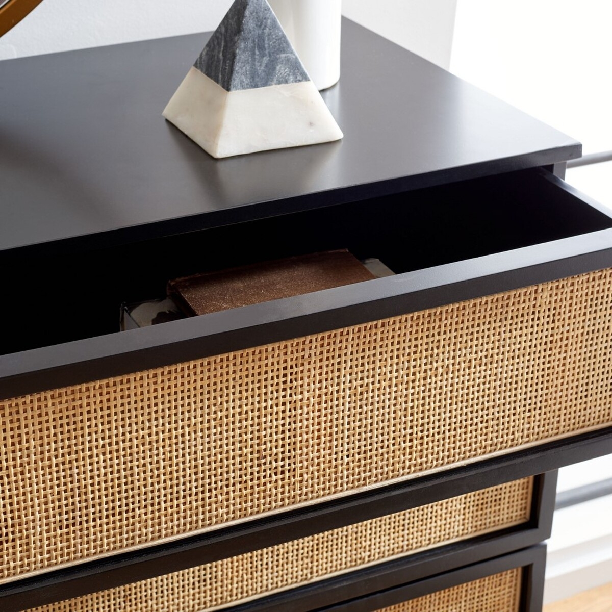 Zadie Rattan Dresser - Black - Safavieh - Image 2