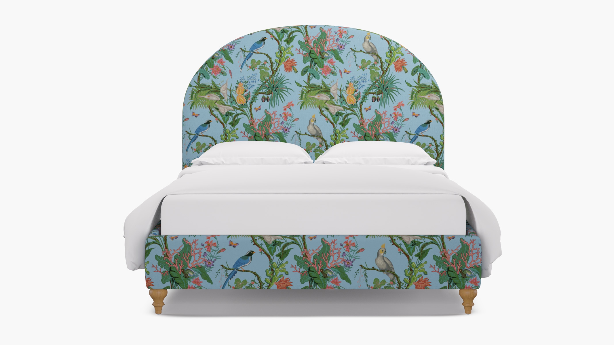 Demilune Bed, Sky Cinque Terra, Natural Traditional Turned Leg, Twin - Image 0