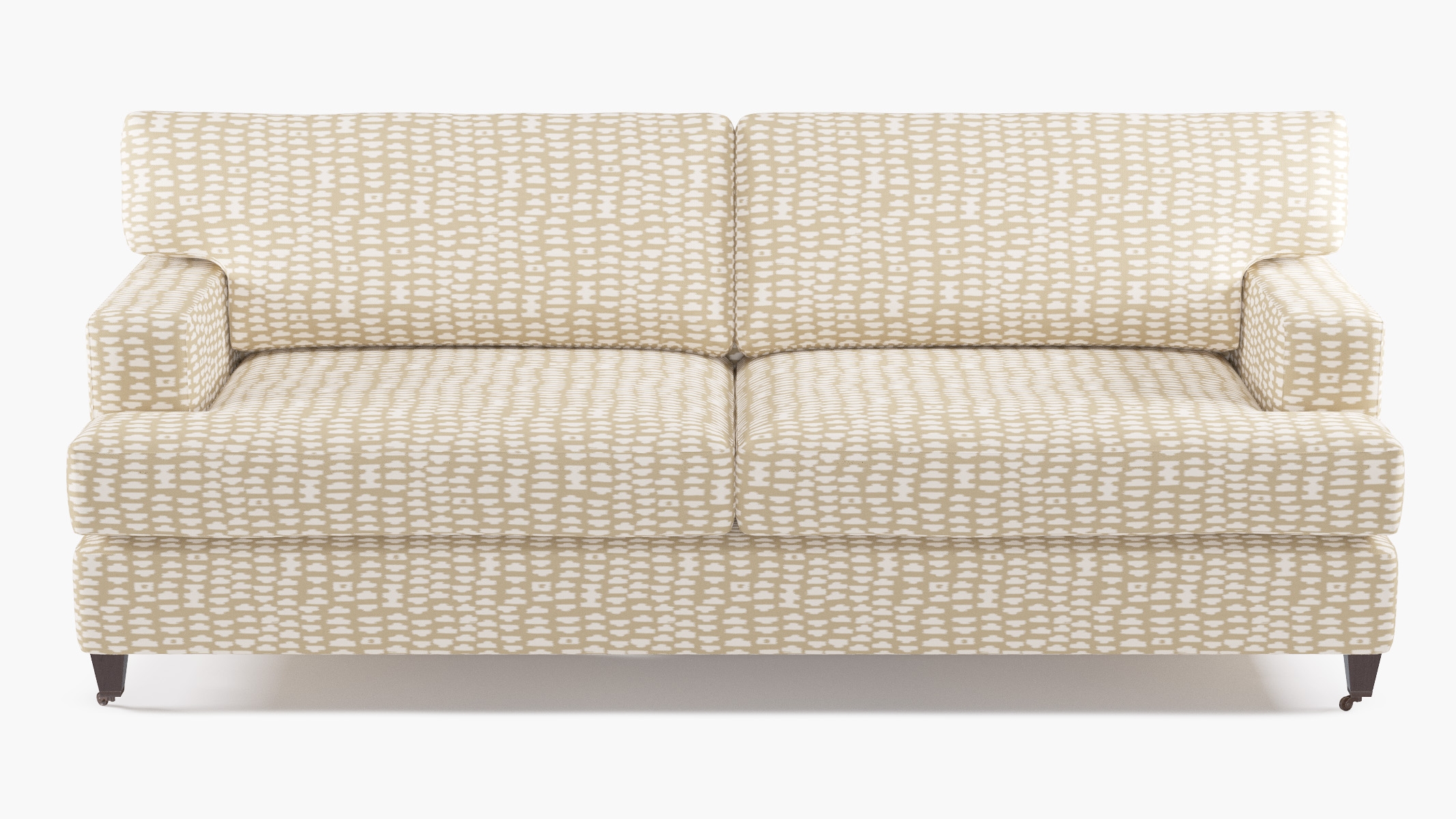 Classic Sofa, Sand Odalisque, Espresso with Antique Brass Caster - Image 0