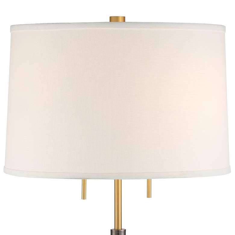 Possini Euro Keswick 2-Light Floor Lamp, Warm Gold & Gunmetal - Image 4