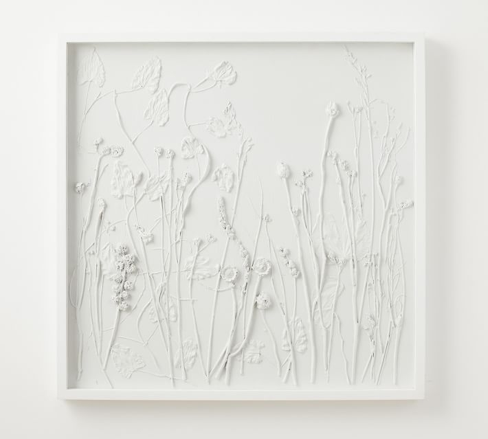 Pressed Botanical Wall Art, White, 37"W x 37"H - Image 0