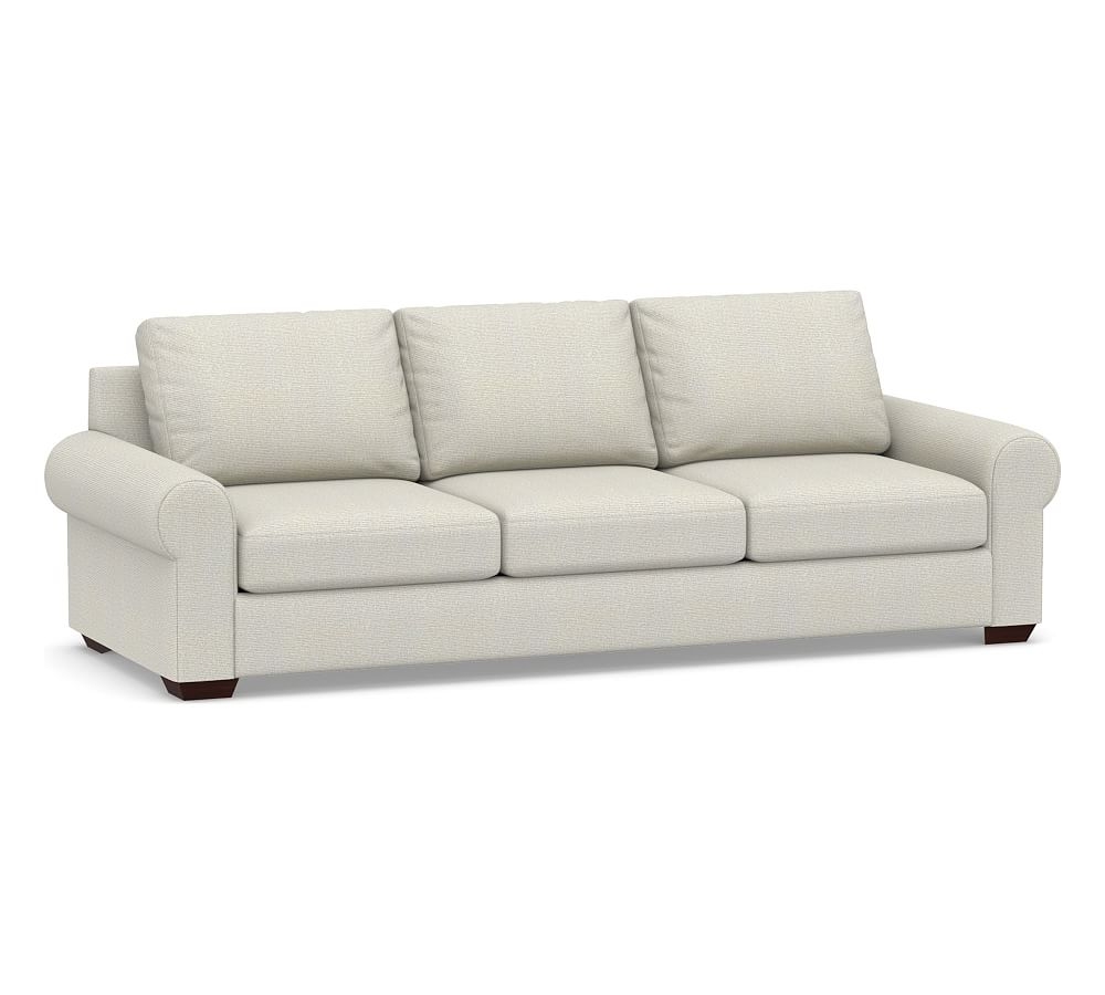 Big Sur Roll Arm Upholstered Grand Sofa 106", Down Blend Wrapped Cushions, Performance Heathered Basketweave Dove - Image 0