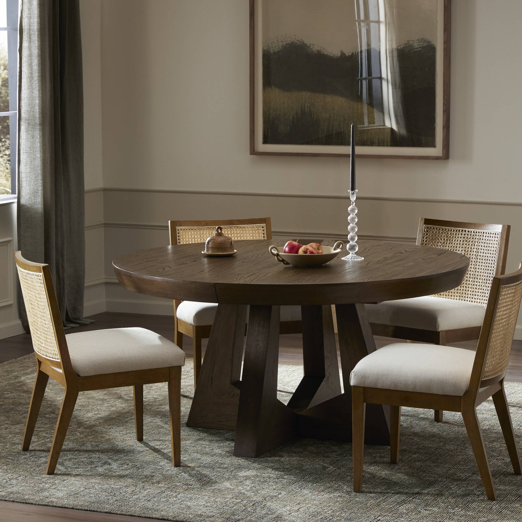 Zelda Round Extension Dining Table - Fawn Oak Veneer - Image 14