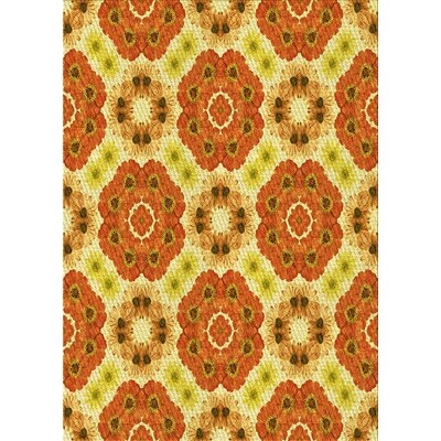 Nunes Floral Wool Yellow/Red Area Rug - Image 0