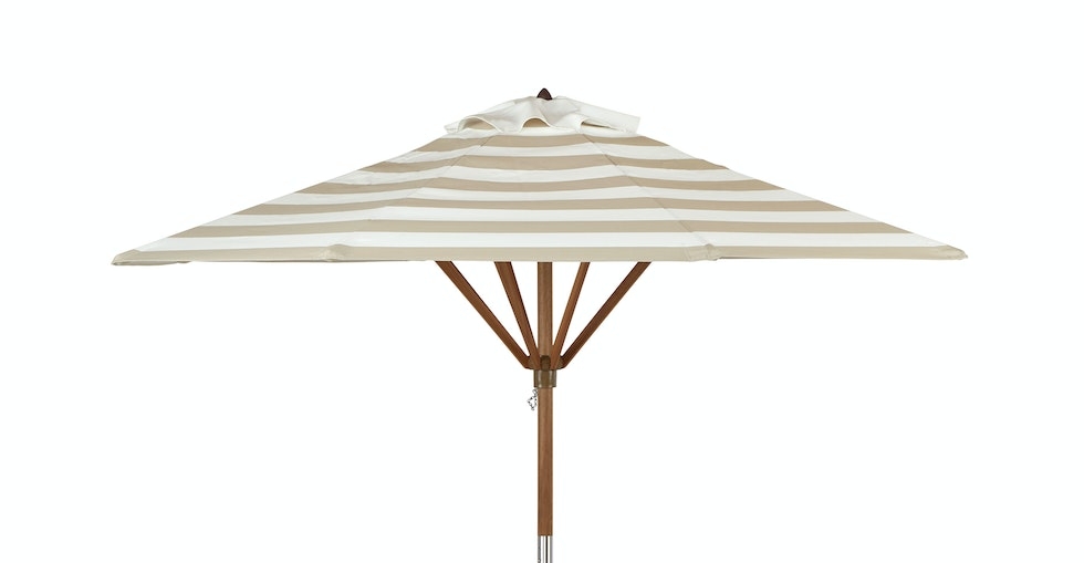 Maria Umbrella - Stripe Taupe - Image 0