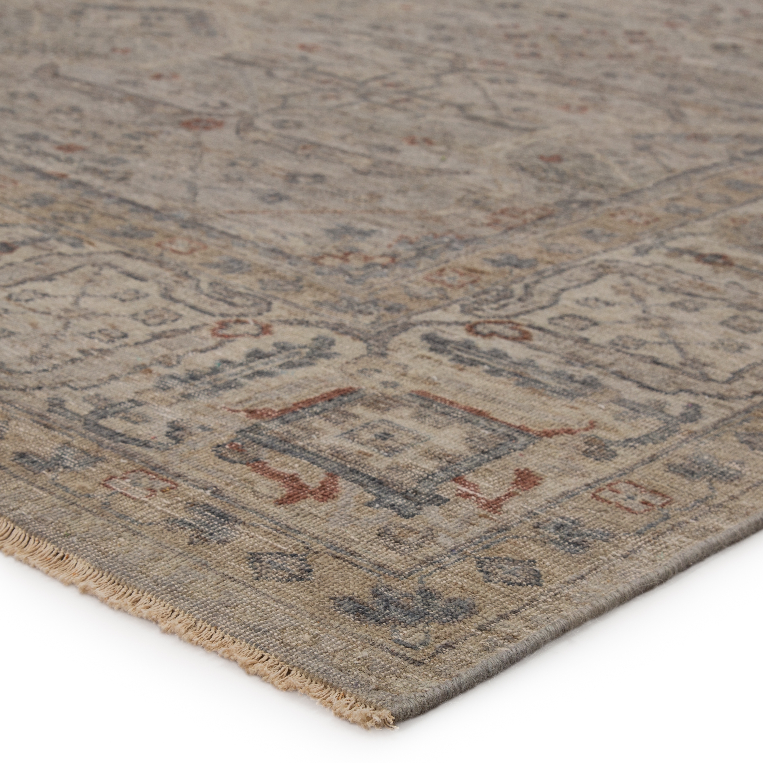 Maison Hand-Knotted Oriental Beige/ Gray Area Rug (8'X10') - Image 1
