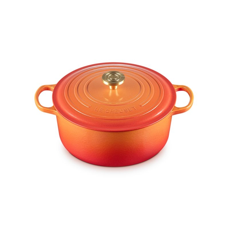 Le Creuset ® Signature 7.25-Qt. Flamme Doree Round Dutch Oven with Crucible Knob - Image 2