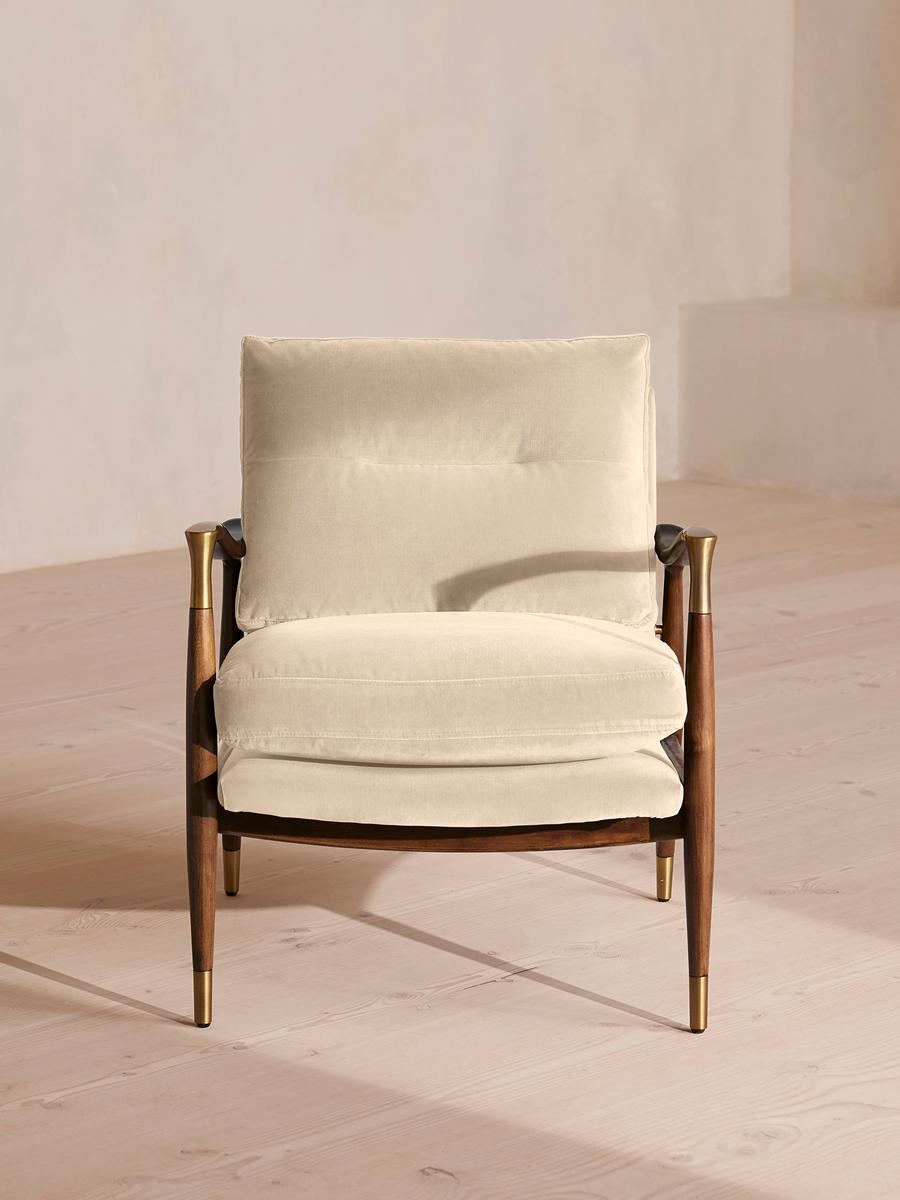 Theodore Armchair, Velvet, Porcelain, US - Image 0