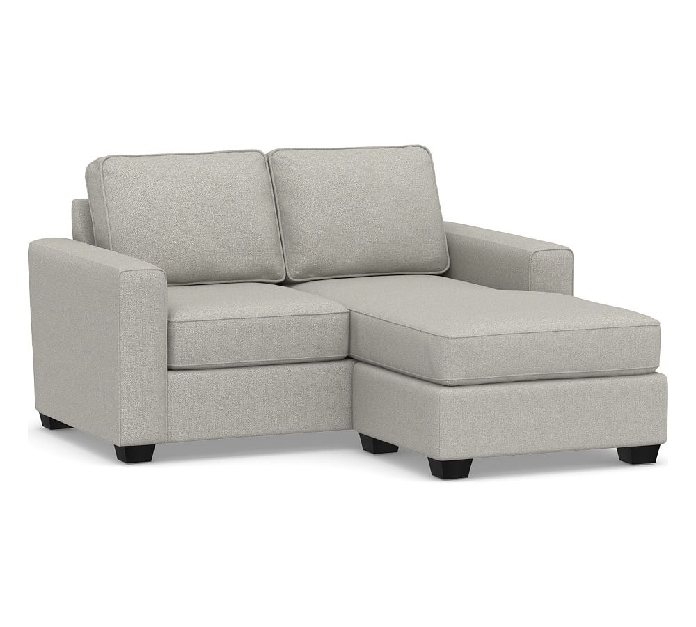SoMa Fremont Square Arm Upholstered Sofa with Reversible Chaise Sectional, Polyester Wrapped Cushions, Performance Boucle Pebble - Image 0