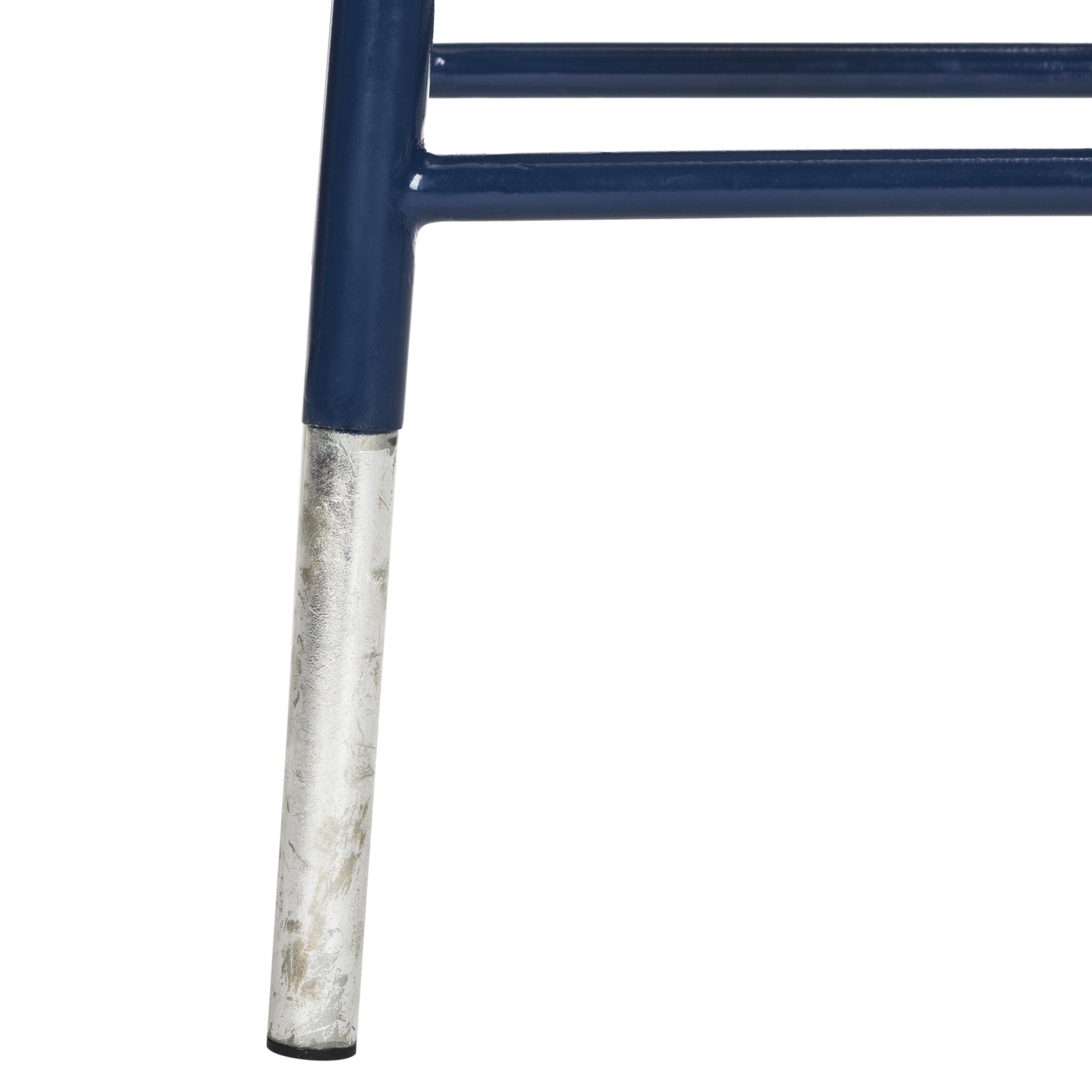 Kenzie Bar Stool - Navy/Silver - Safavieh - Image 1