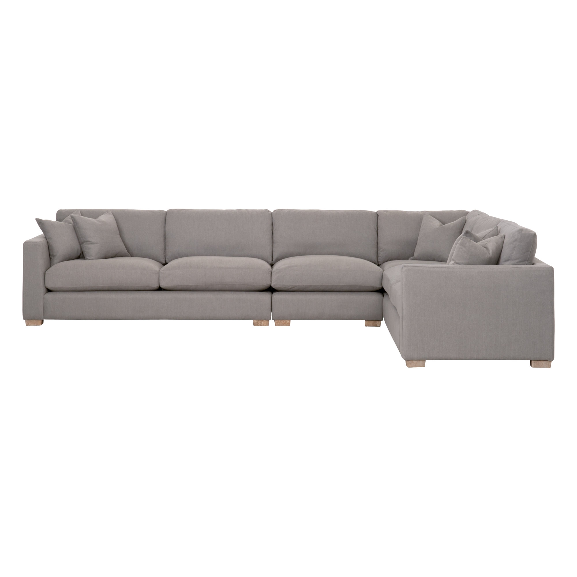 Hayden Modular Taper 1-Seat Armless Sofa Chair, LiveSmart Peyton-Slate, Natural Gray Oak - Image 8