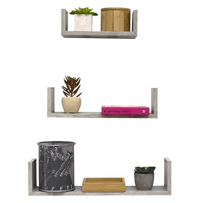 Akiem Wood 3 Piece Wall Shelf Set - Image 0