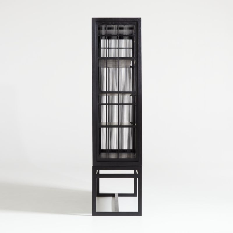 Highland Black Storage Cabinet with Sliding Doors - Image 4