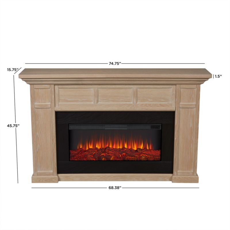 Winsome Light Wood Electric Fireplace 75" - Image 2