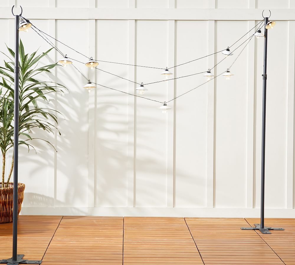 Floor Standing Indoor/Outdoor String Light Holder Posts - Black - Image 1
