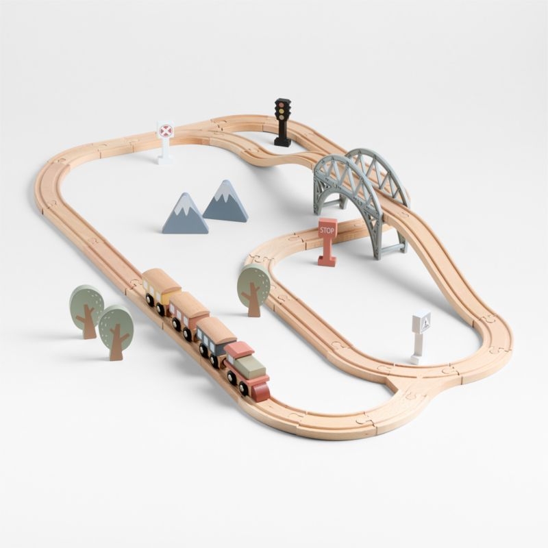 45-Piece Wooden Kids Train Set - Image 3