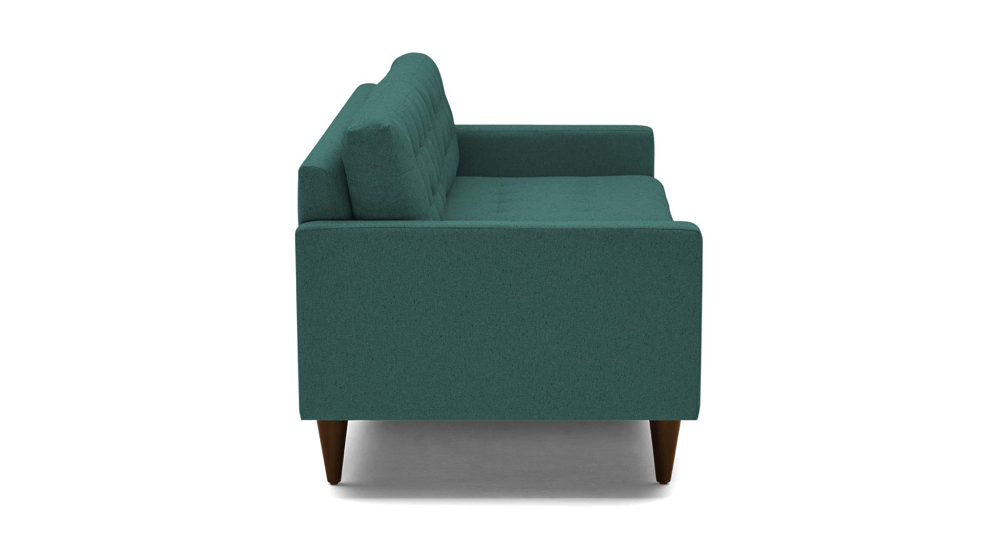 Blue Eliot Mid Century Modern Sofa - Prime Peacock - Mocha - Image 2