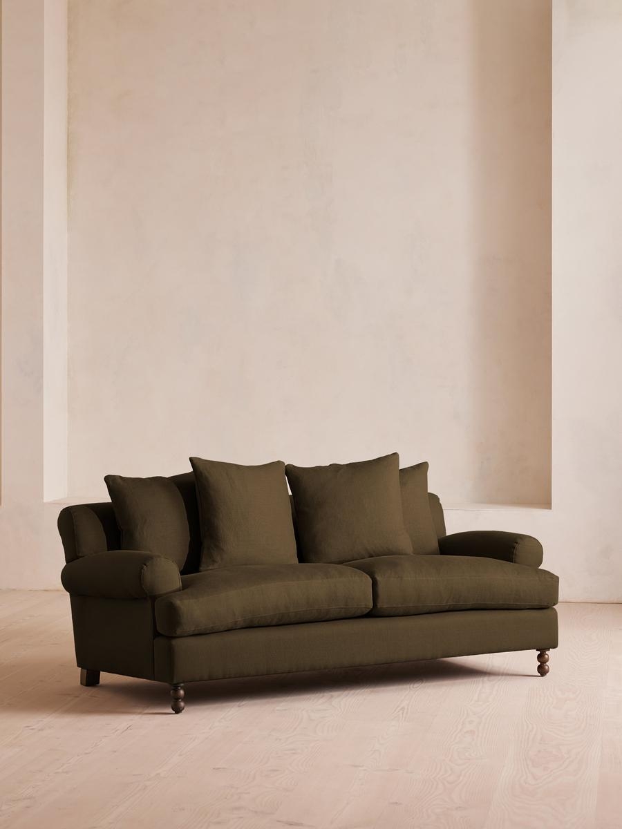 Audrey Two Seater, Sofa, Linen, Olive, US - Image 0