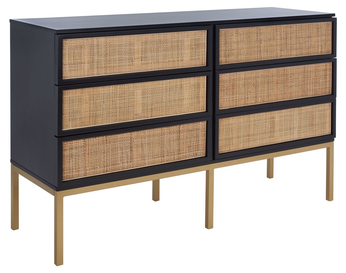 Zadie Rattan Dresser - Black/Natural - Safavieh - Image 2