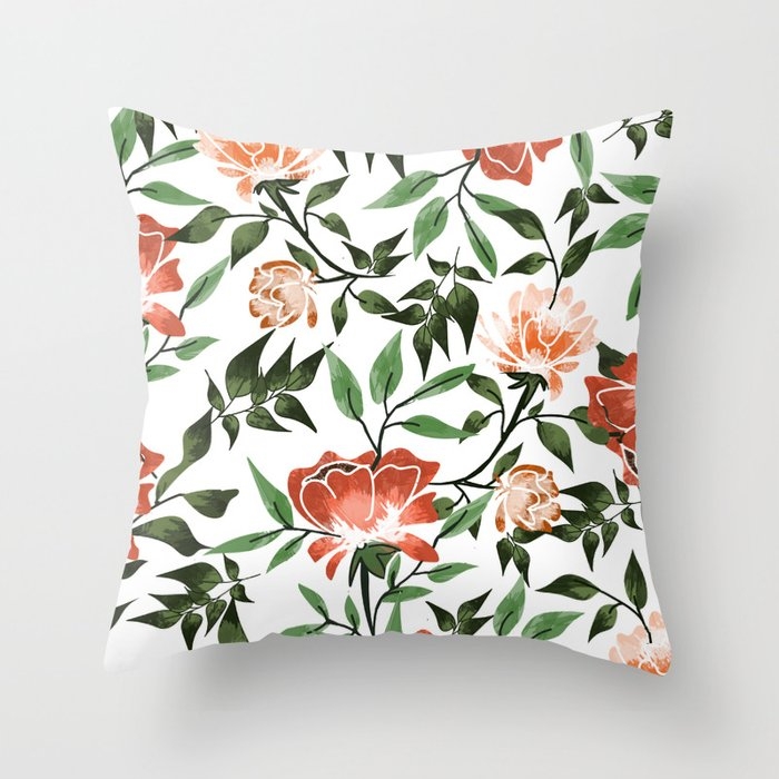 Floral Feels Throw Pillow by 83 Oranges Free Spirits - Cover (20" x 20") With Pillow Insert - Outdoor Pillow - Image 0