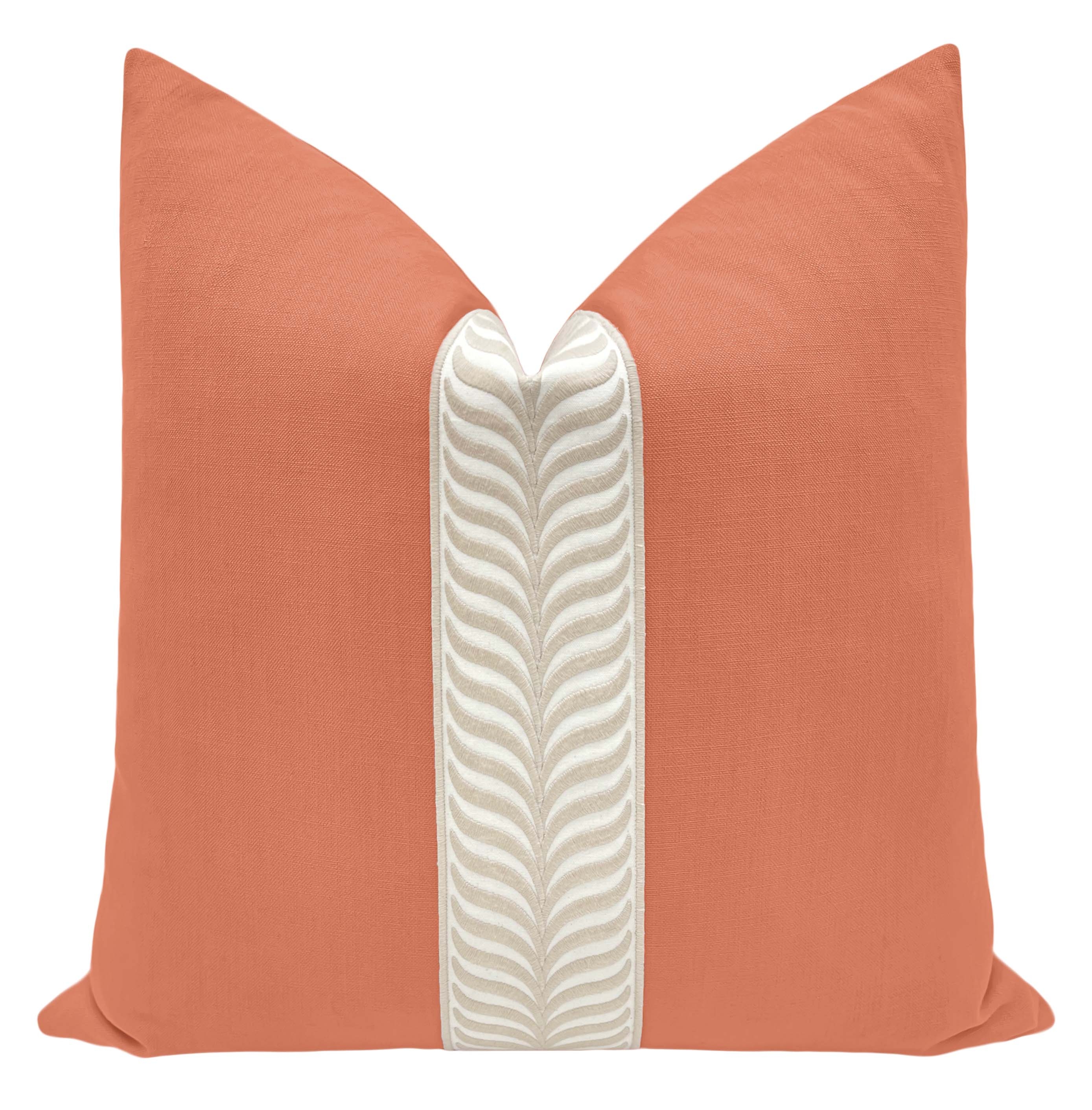 CLASSIC LINEN // PERSIMMON + TRELLIS TRIM // NATURAL - 20” X 26” STANDARD SHAM - Image 0