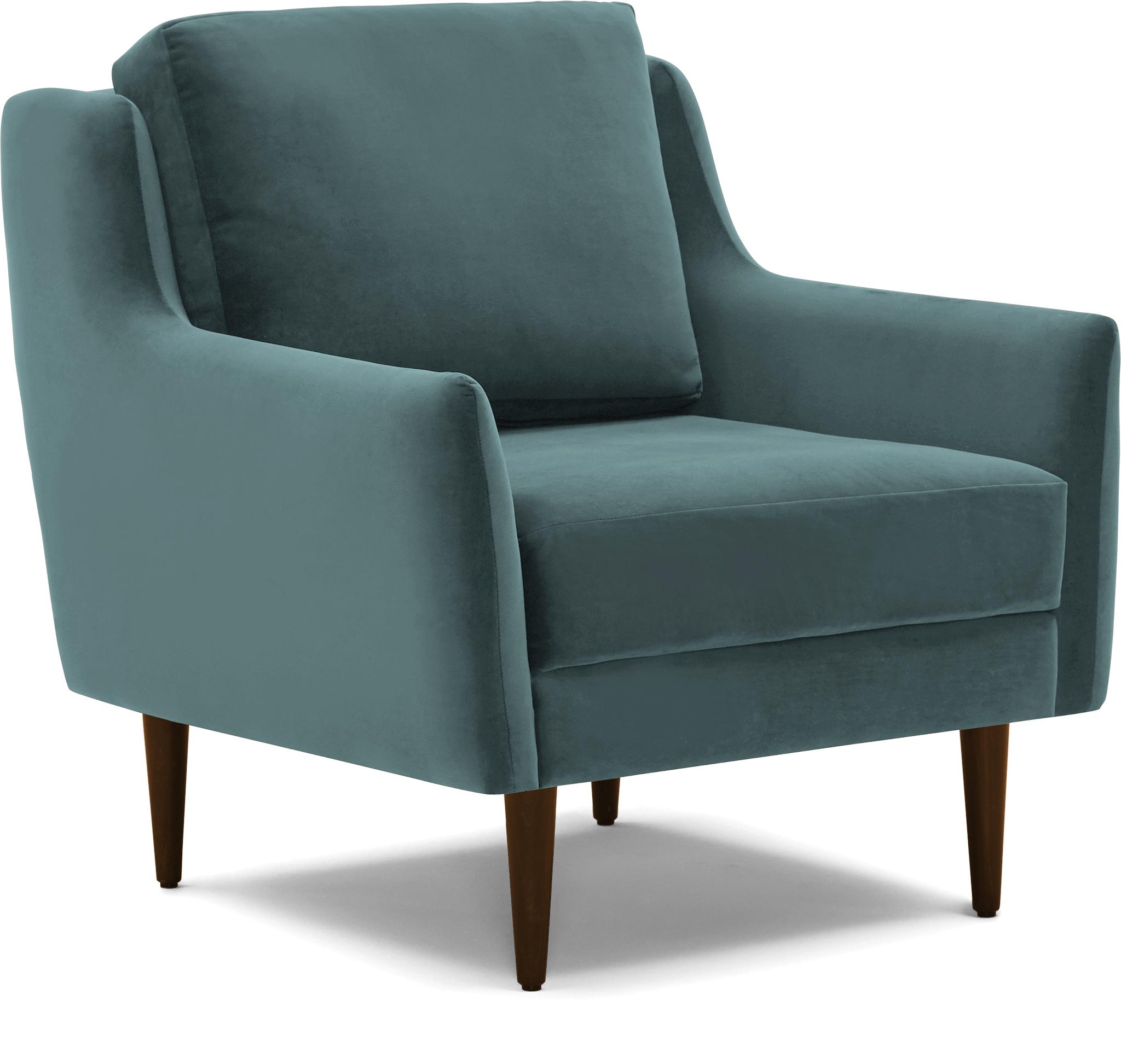 Blue Bell Mid Century Modern Chair - Dawson Slate - Mocha - Image 1