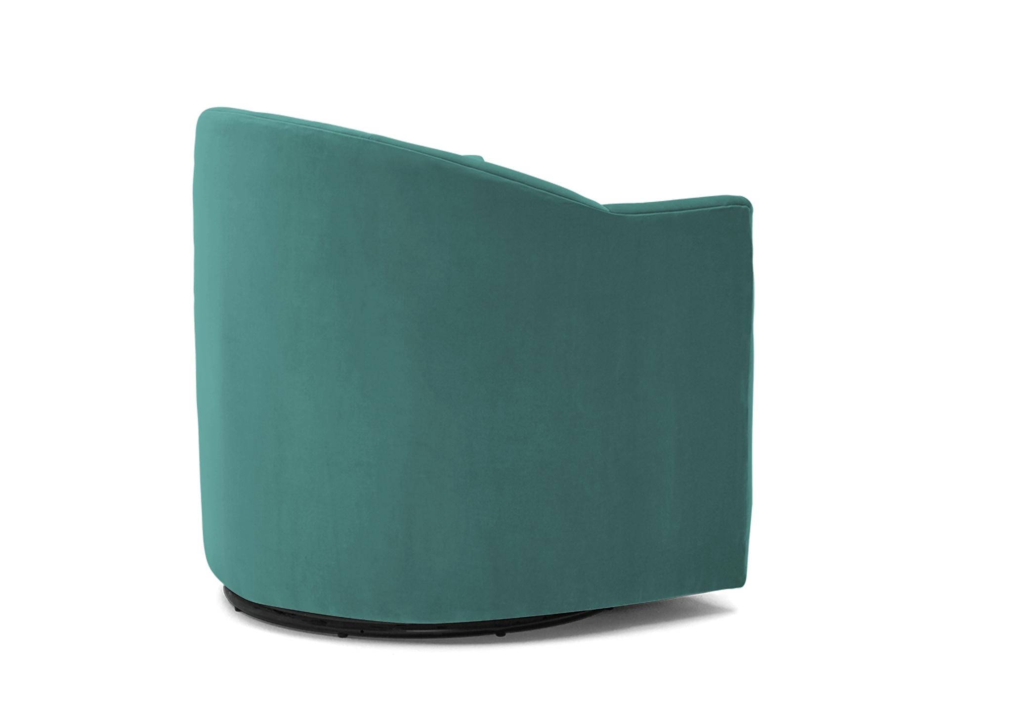 Green Jolie Mid Century Modern Swivel Chair - Essence Aqua - Image 3