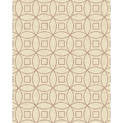 Quercia Geometric Handmade Tufted Wool Peach/Brown Area Rug - Image 0