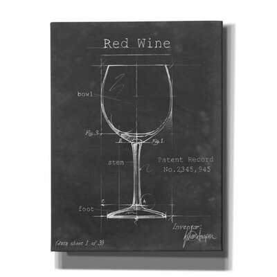 Barware Blueprint III - Wrapped Canvas Graphic Art Print 16W - Image 0