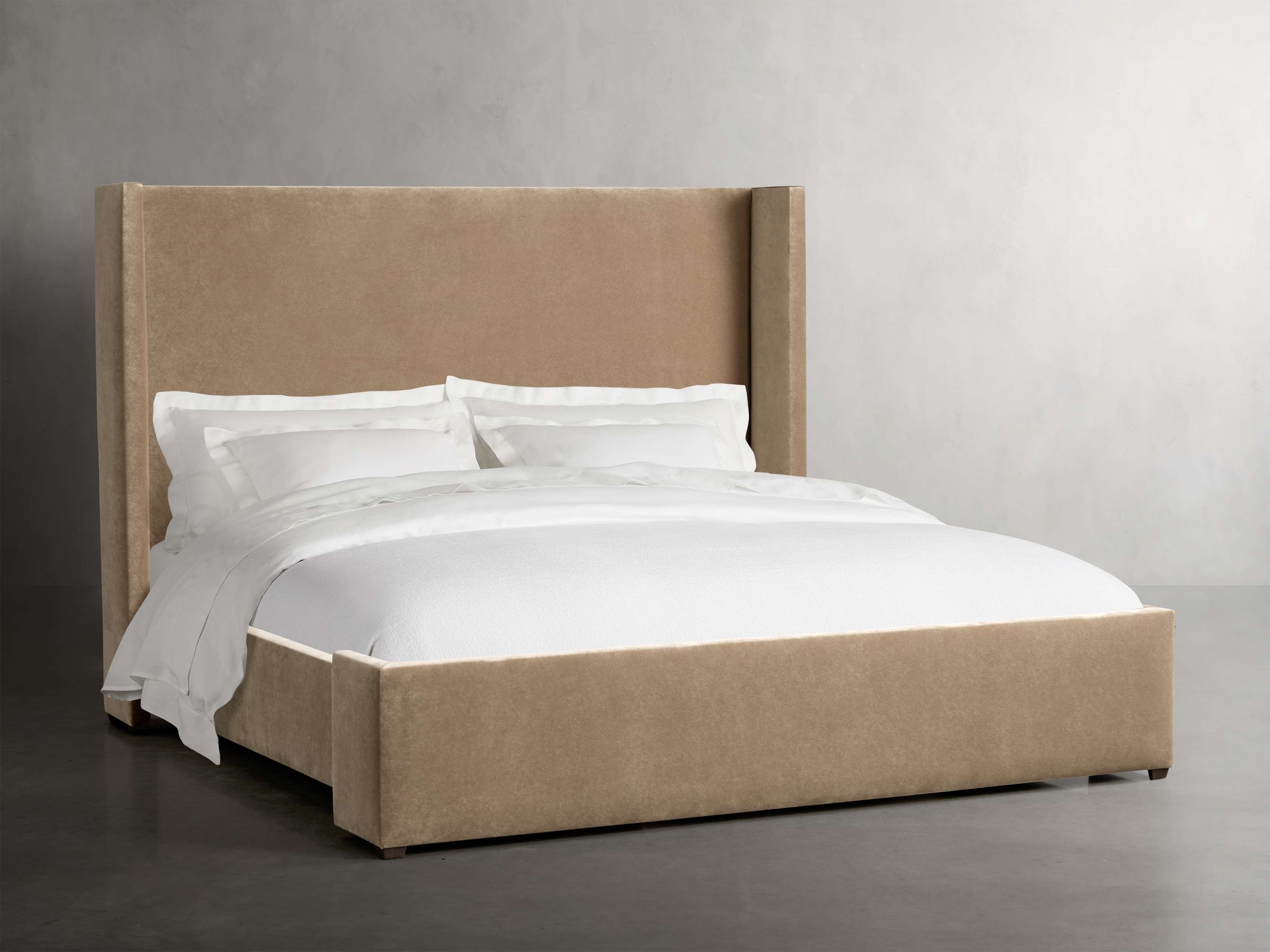 Wyller Bed in Wood Queen Brown  Banks Taupe/63" - Image 0