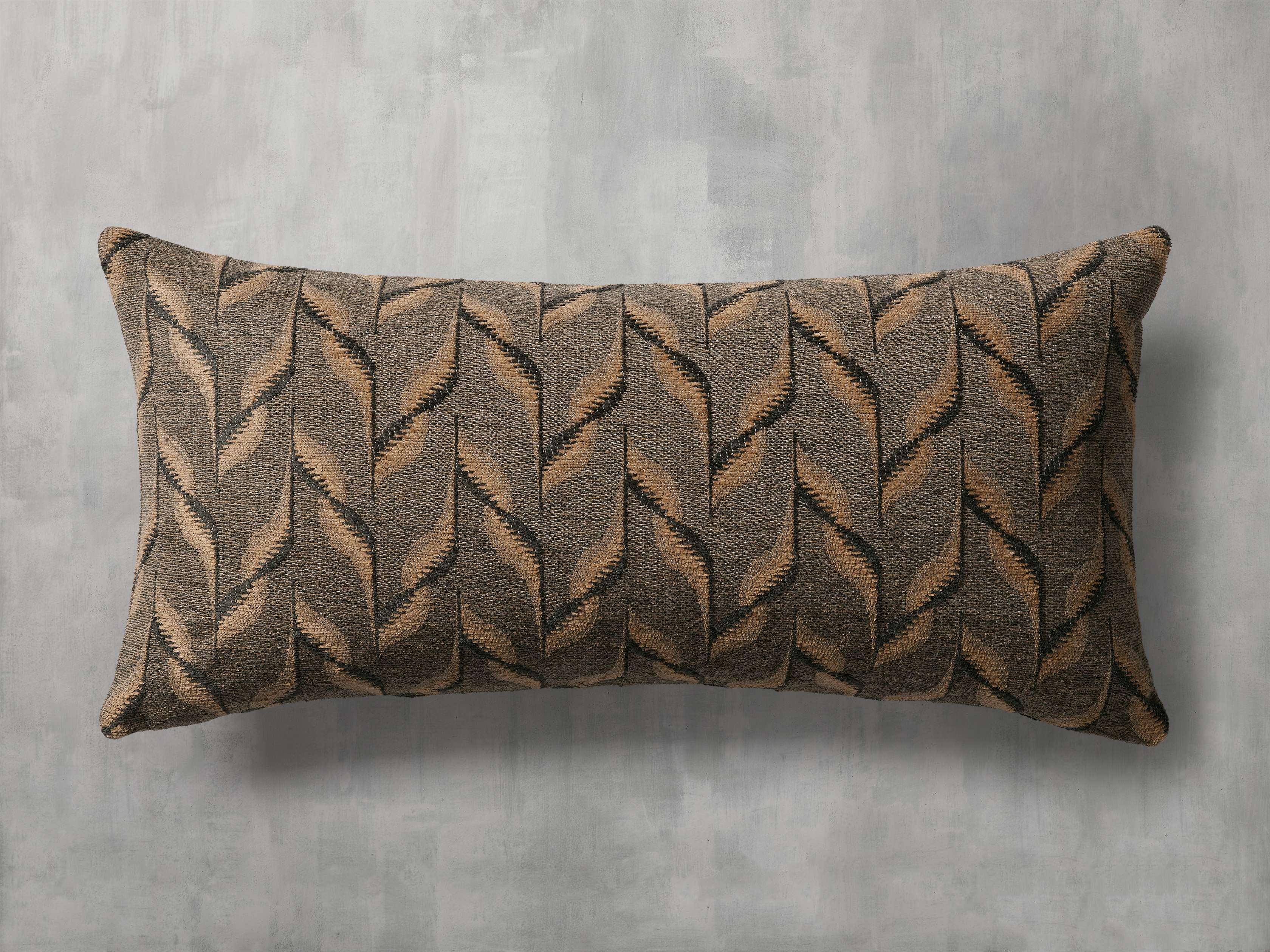 Matte Lumbar Pillow in Cotton Brown  Mink - Image 0