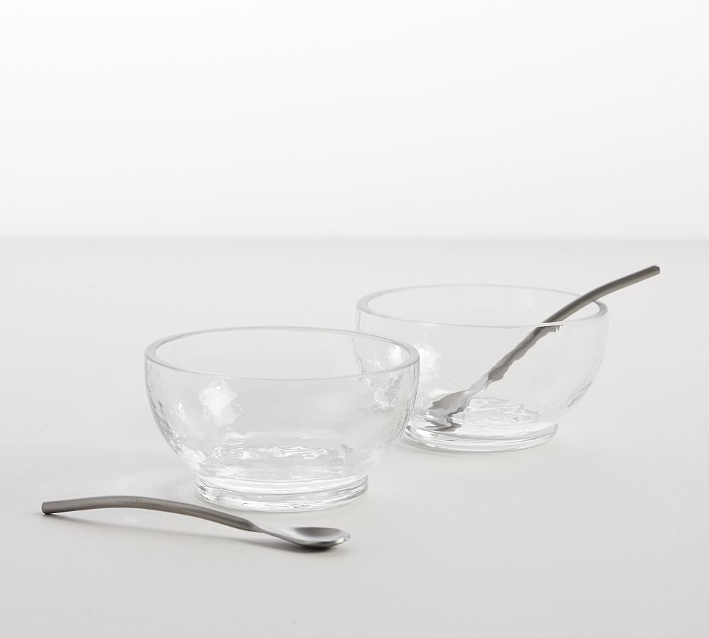 Hammered Glass Salt & Pepper Pinch Bowls - Image 0