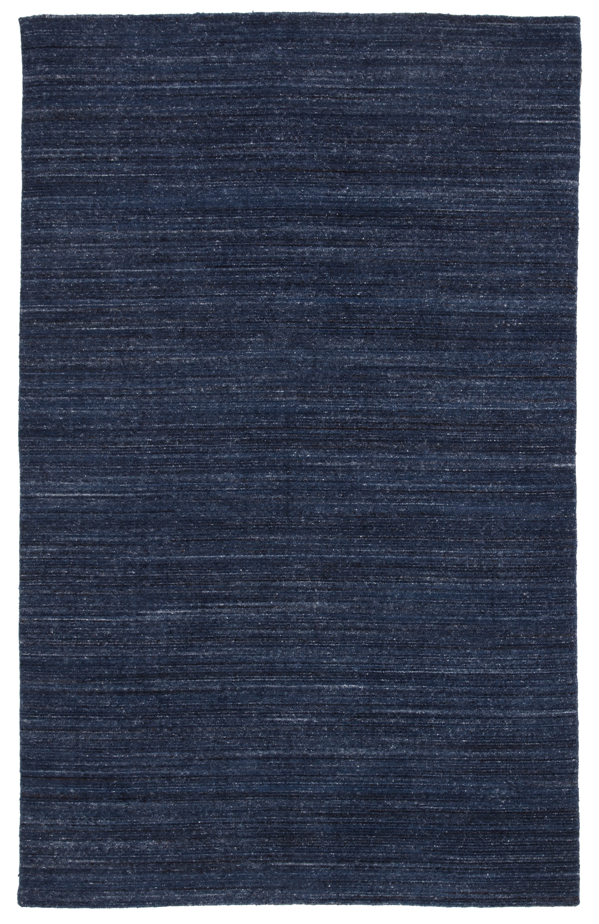 Vassa Handmade Solid Dark Blue Area Rug (8'X11') - Image 0