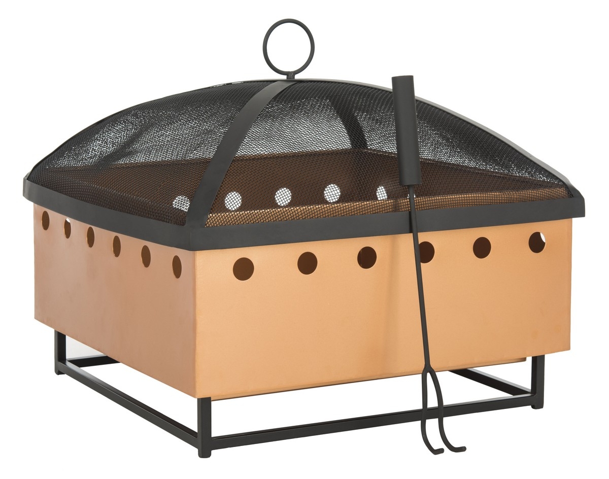 Wyatt Square Fire Pit - Copper/Black - Safavieh - Image 5