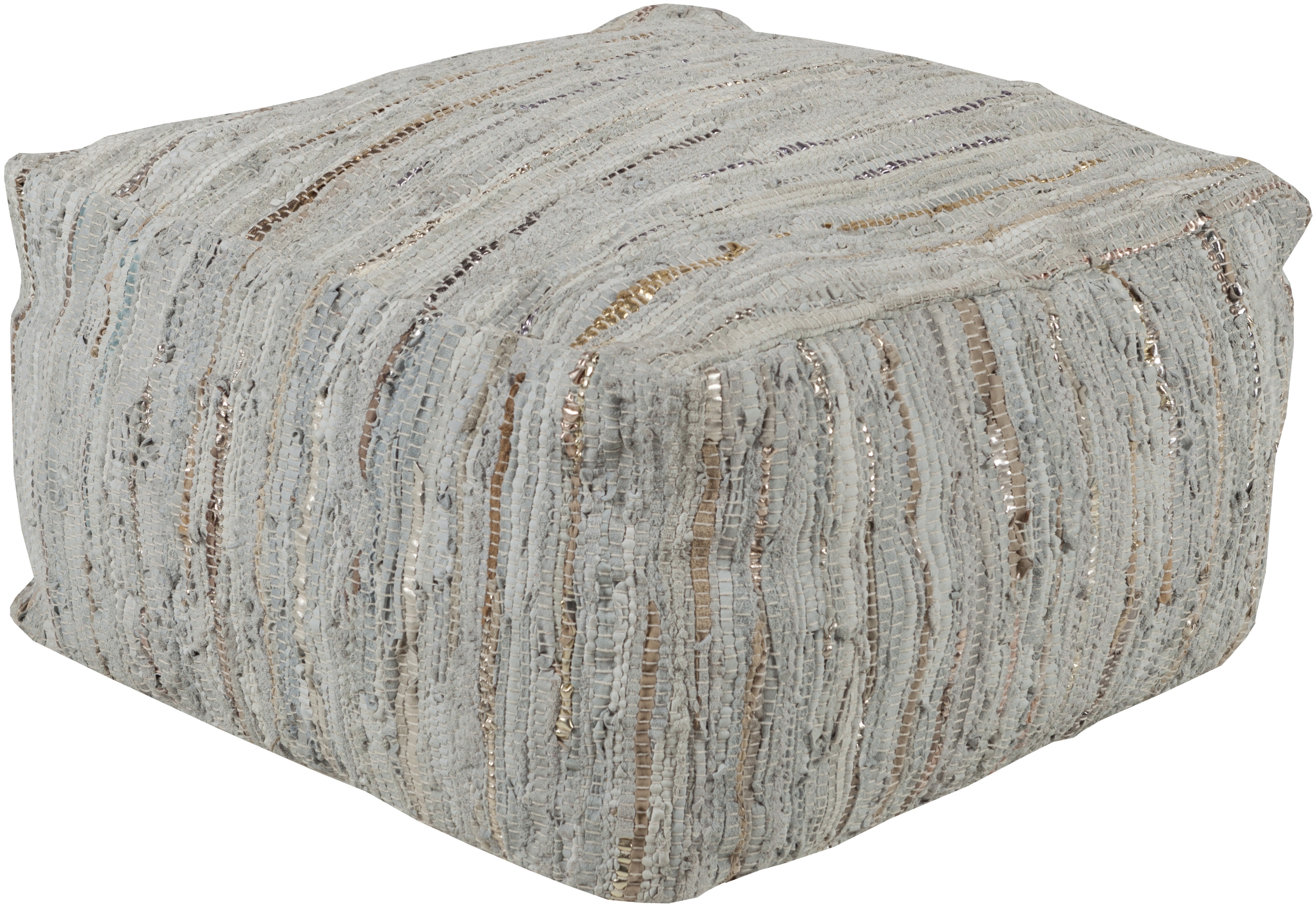 Anthracite Woven Pouf - Image 0
