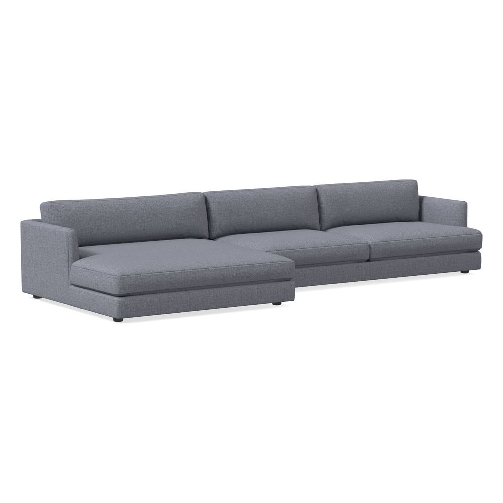 Haven 151" Left Multi Seat Double Wide Chaise Sectional, Standard Depth, Yarn Dyed Linen Weave, graphite - Image 0