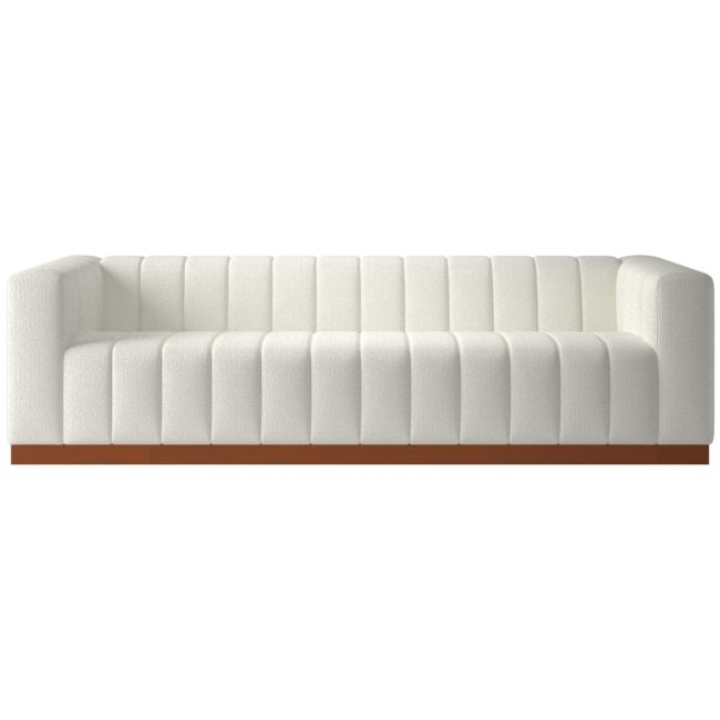 Forte 101" Hartman Fondant Sofa with Walnut Base - Image 0