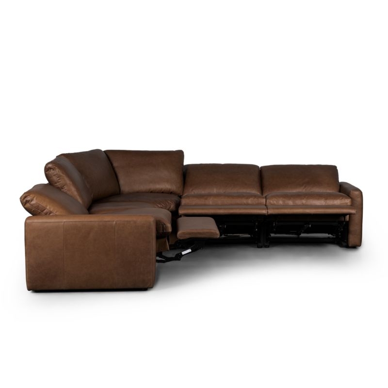 Tillery 5-Piece Sonoma Leather Power Recliner Sectional Sofa - Image 3