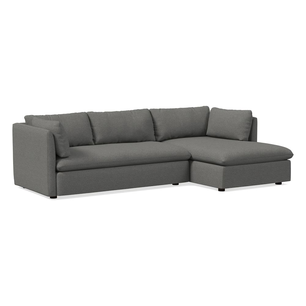Shelter 105" Right 2-Piece Chaise Sectional, Chenille Tweed, Pewter - Image 0