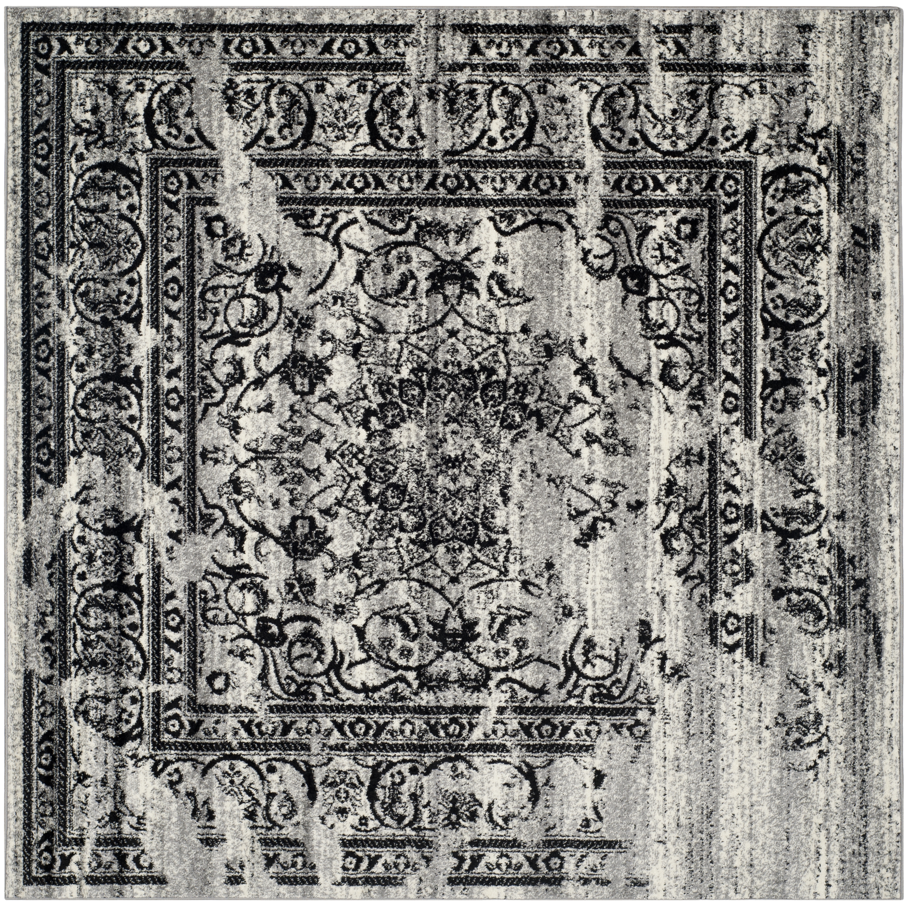 Arlo Home Woven Area Rug, ADR101A, Silver/Black,  8' X 8' Square - Image 0