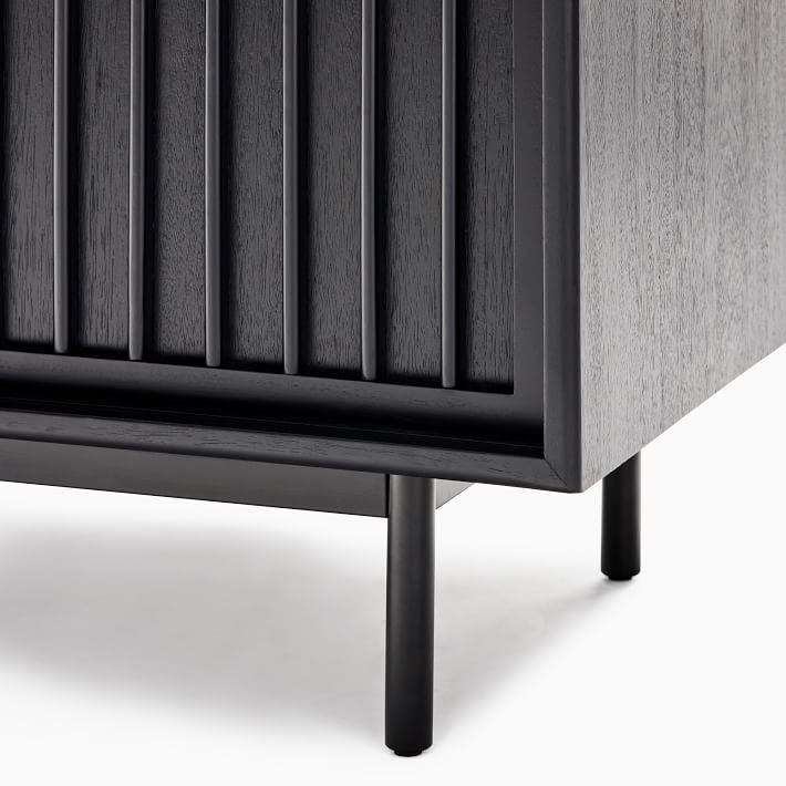 Slatted Collection 67" Media Console, Black - Image 5