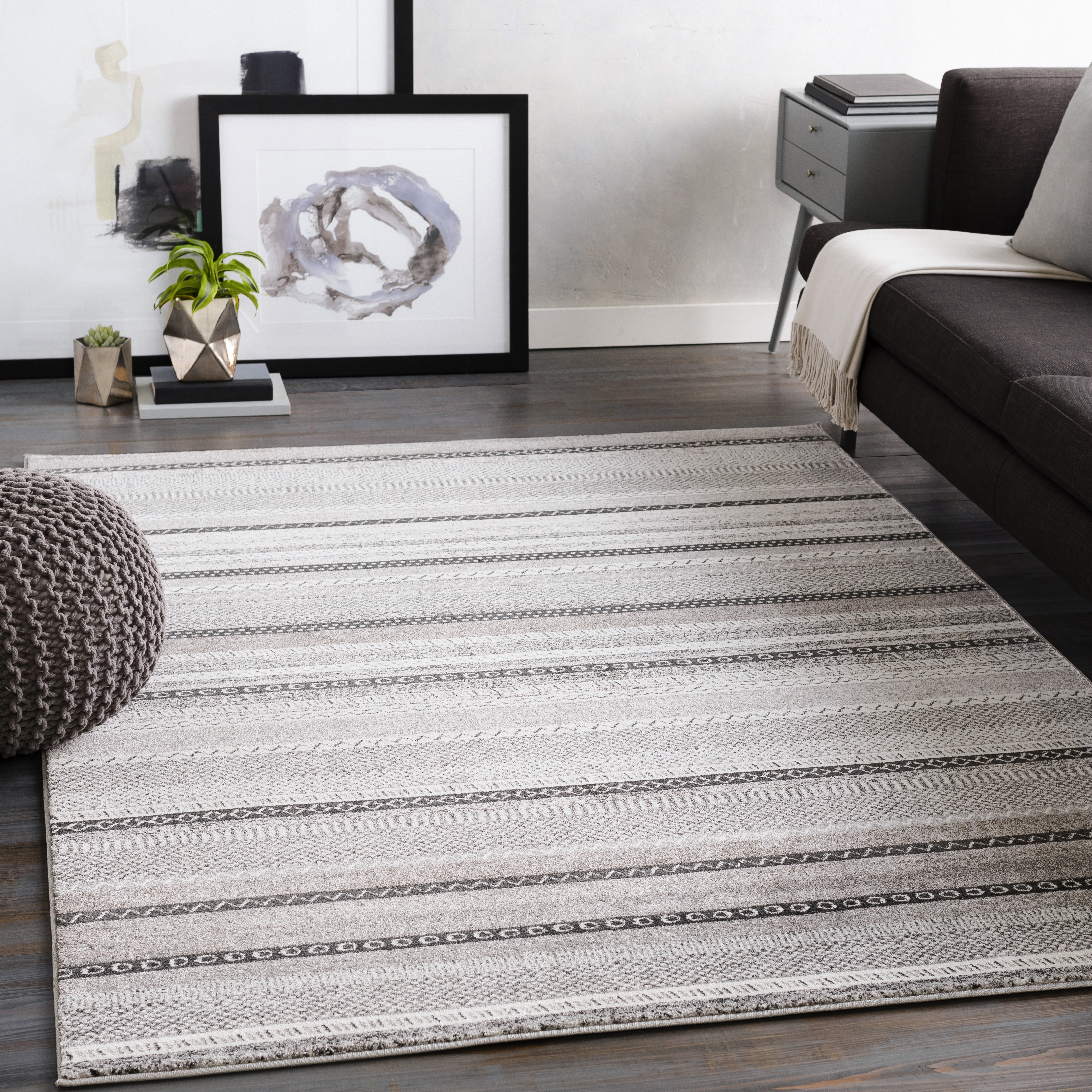 Nepali Beige Indoor 2' x 2'11" Machine Woven Rug - Image 1