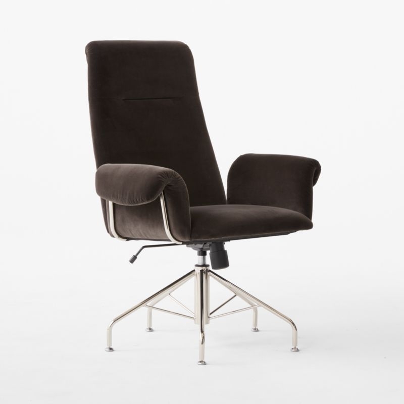 Saviti Black Velvet Office Chair - Image 2