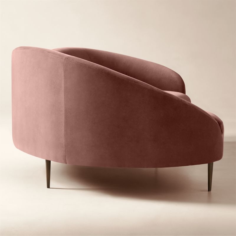 Curvo 96.5" Rose Velvet Sofa by goop - Image 5